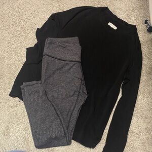 Lou & Grey Black Sweatshirt & LuLulemon Legging Bundle